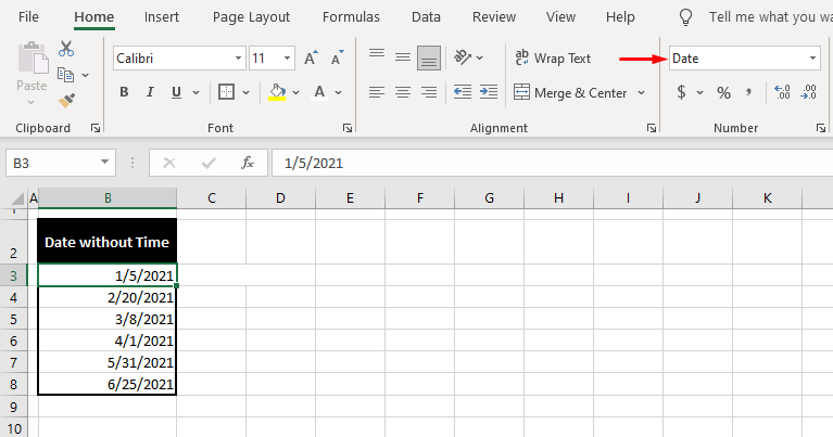 remove-time-in-excel