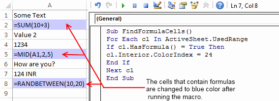 Find Formulas in Excel