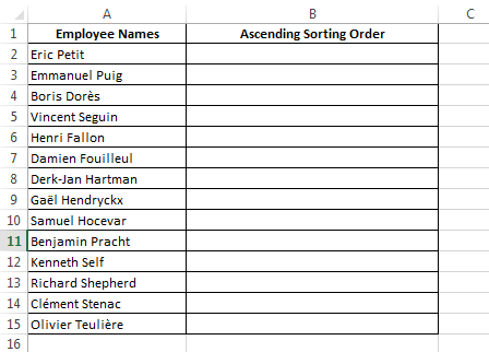 Use Countif to find the Sorting order of a list