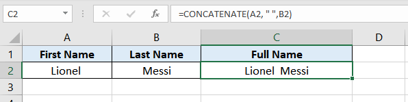 Example of Concatenation In Excel