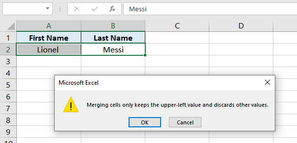 Merging Vs Concatenate in Excel