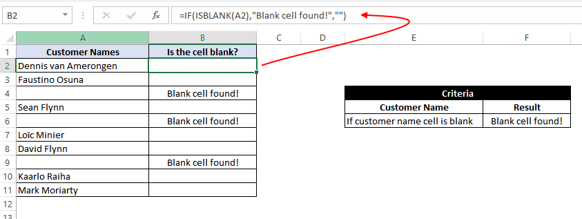 Find Blank Cells In Excel Using If Function