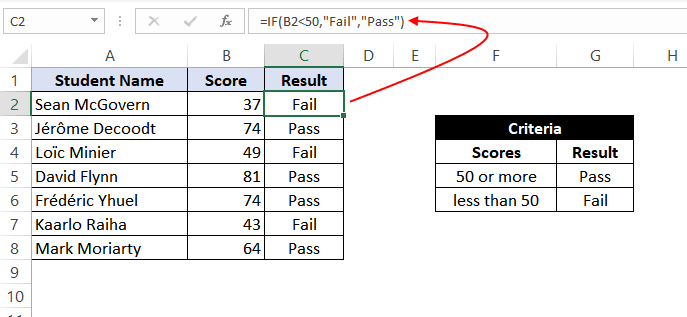 if function excel with less than operator
