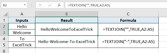 TEXTJOIN function can be used for concatenating a vertical range of cells with or without a delimiter