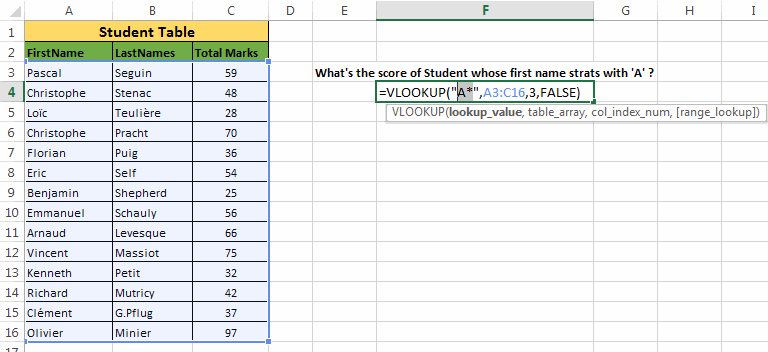 V-look-up in Excel Example-5