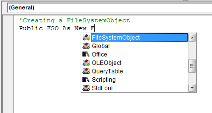 Creating a FSO Object