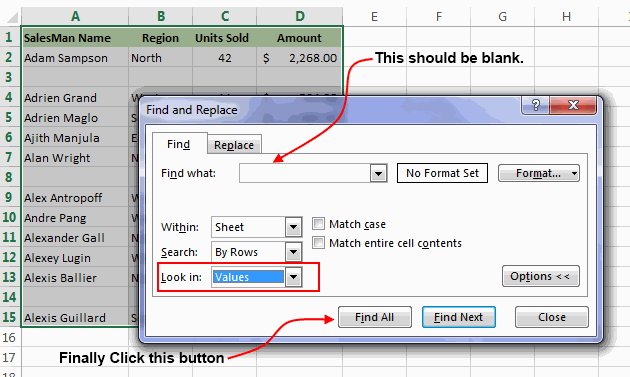 excel for mac delete empty rows