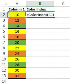 Using Color index UDF