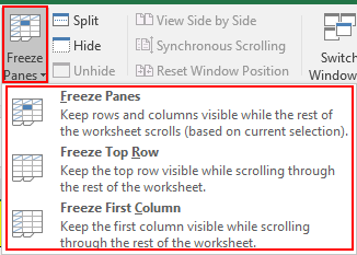 how to freeze rows in excel
