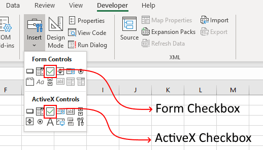 Form Checkbox vs ActiveX Checkbox in Excel