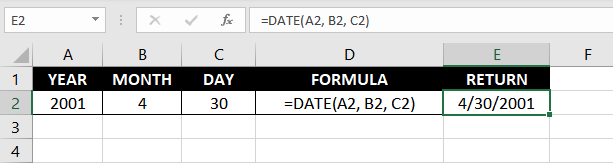 Using Cell References in DATE function Arguments