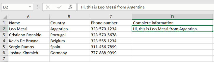 Combining data from multiple fields