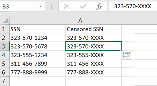 hide particular parts of data using the Excel Flash Fill feature