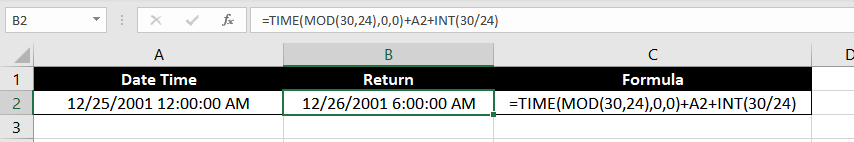 Add Hours to a DateTime in Excel
