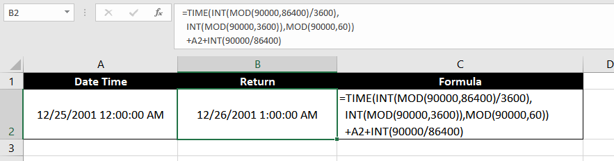 Add Seconds to a DateTime in Excel
