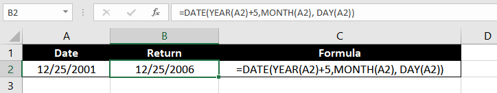 Add Years to a Date in Excel