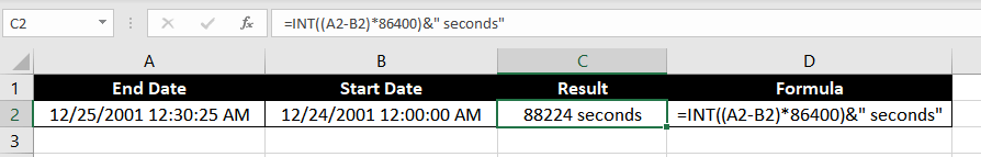 Get Difference Between Two Dates (with Time) in Seconds