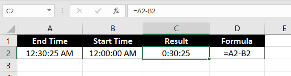 Subtracting Two Times (Without Date) to Find the Difference