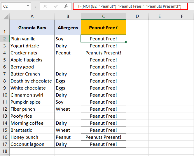 Excel-NOT-Function-Example-02