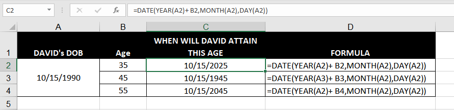 Calculating When a Person Will Turn X Years Old