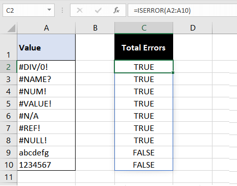 Excel-ISERROR-Function-Example-3a
