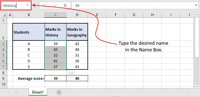 How to Create Named Ranges in Excel Example 03