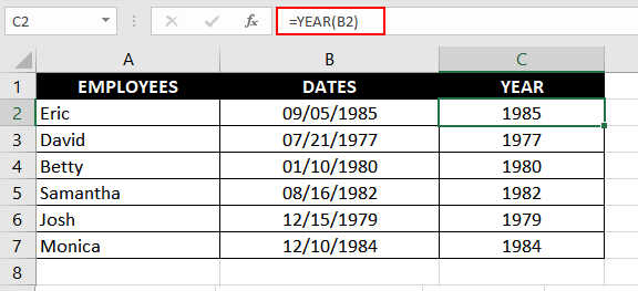 Sort Dates by Year