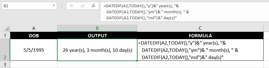 Calculating Age from Date of Birth