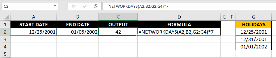 Excel-NETWORKDAYS-Function-Example-03