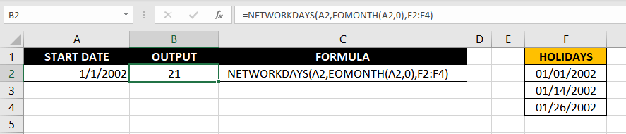 Excel-NETWORKDAYS-Function-Example-04