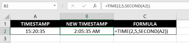 Nesting the SECOND function Inside the TIME Function