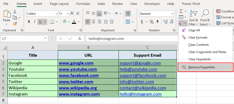Remove Hyperlinks from the Ribbon Menu