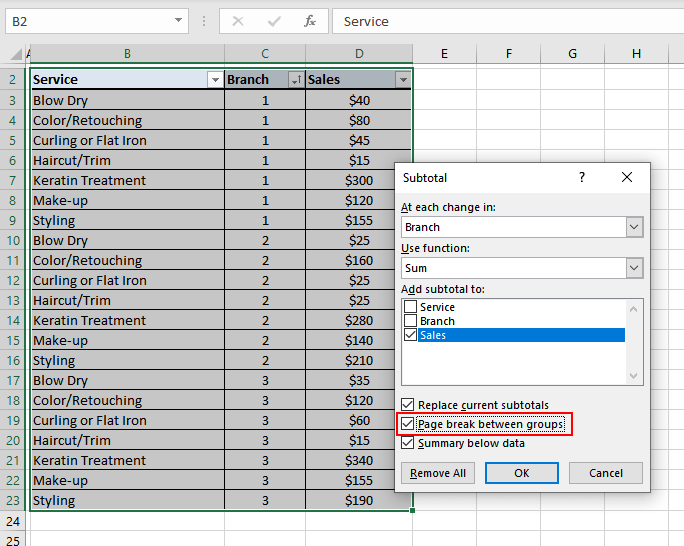 navigate to the Data tab > Outline section > Subtotal