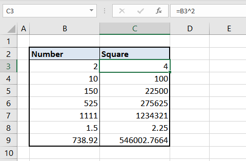 Square-a-number-in-excel-caret-operator-02
