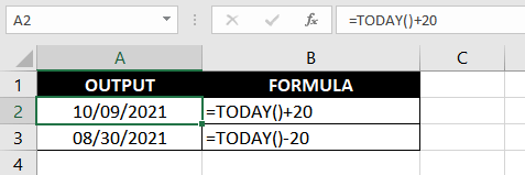 Basic Operations with the TODAY Function