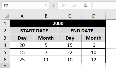Excel Days360 Function Example 03a