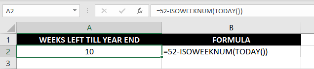 calculate how many weeks you've got left until the end of the year