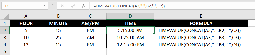 Excel-TIMEVALUE-Function-Example-02