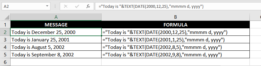 Concatenate a Date with Text Using the TEXT Function