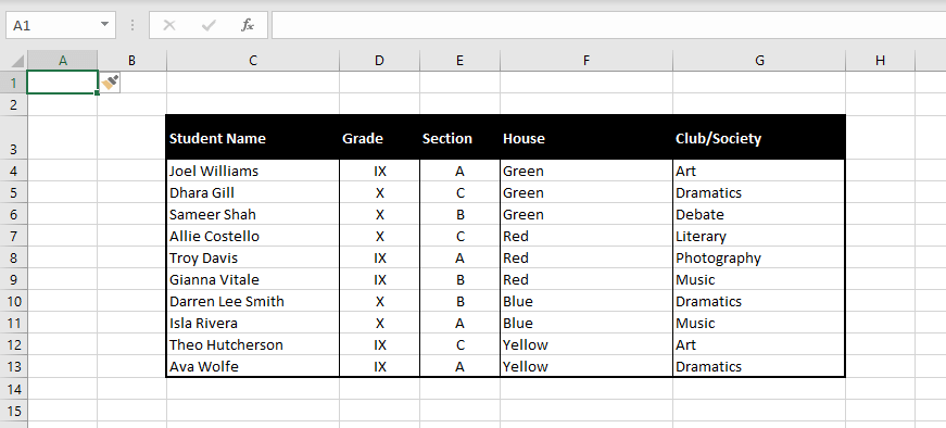 add more columns and rows before the data
