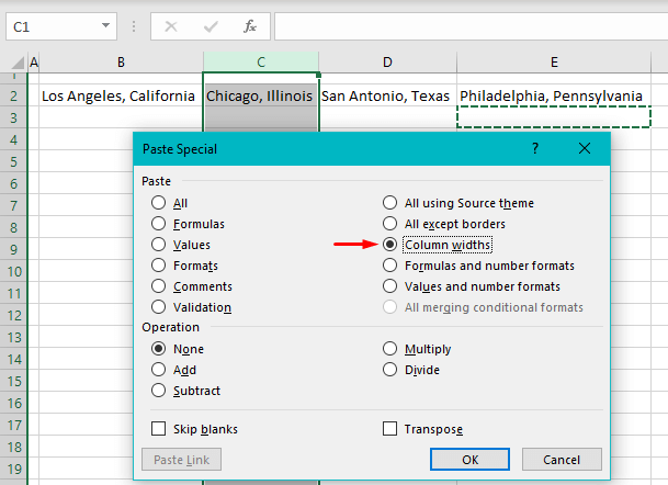 How to Match the Width of Another Column