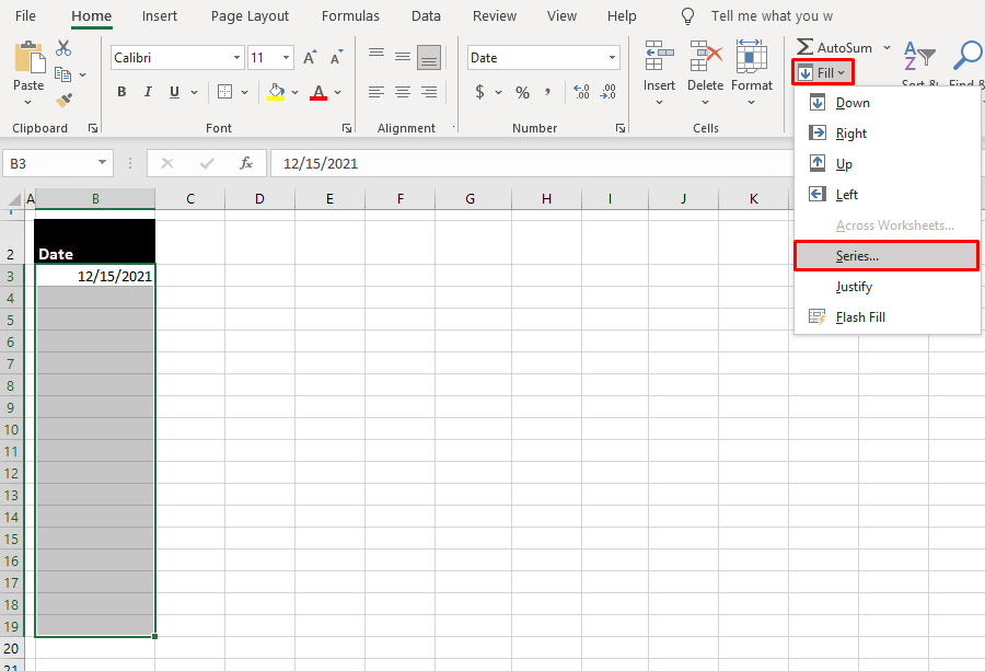 Autofill Dates With the Series Dialog