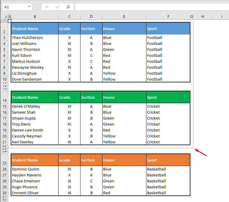 Modifying Print Area by Print Area Options