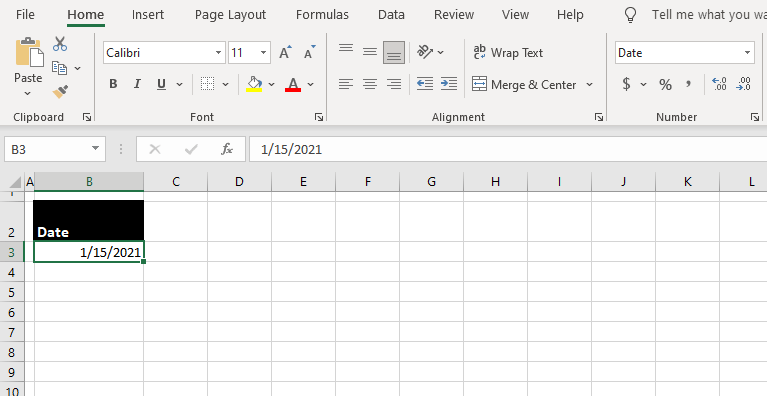 Autofill Months in Excel Using the Fill Handle
