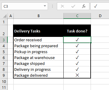 Inserting A Check Mark (Tick ✓) Symbol in Excel - Acuity Training