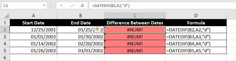 Fixing #NUM! error when you’ve entered an incorrect function argument