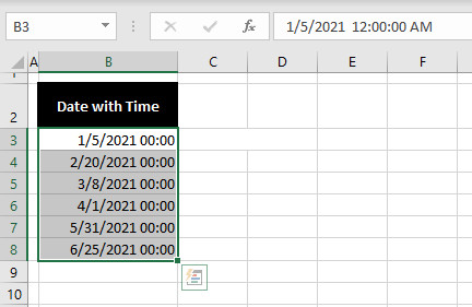 Remove Time from Date Using Text to Columns