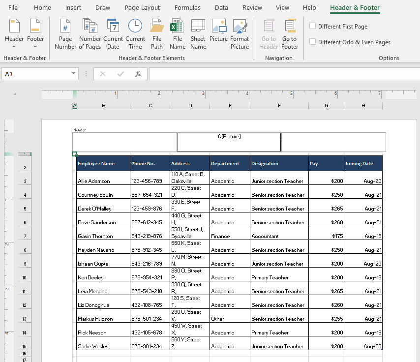 Add Watermark Image In Excel