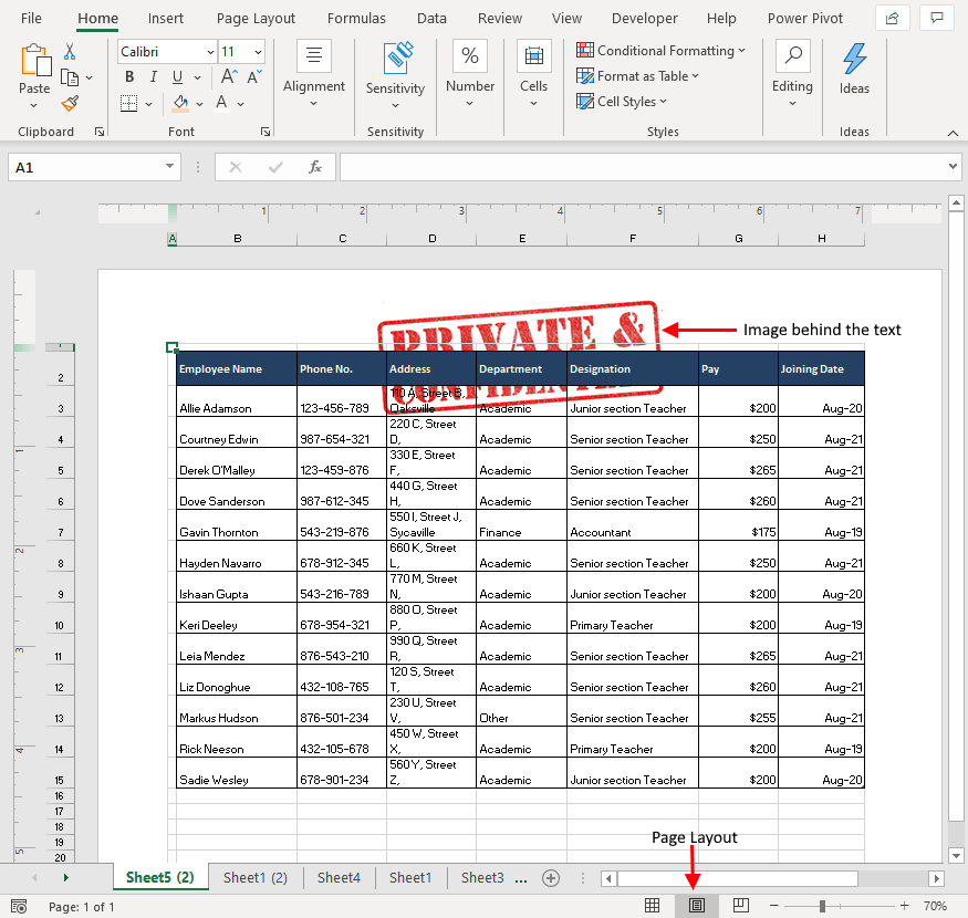 Add Watermark Image In Excel