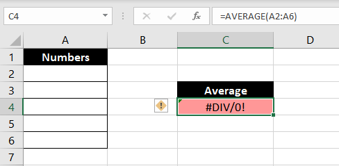 Fix #DIV/0! error by correcting the values